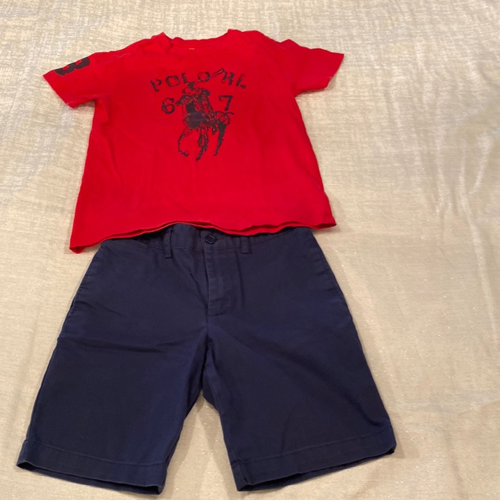 Polo, Ralph, Lauren boys, shorts, set size 7 top size 8 shorts